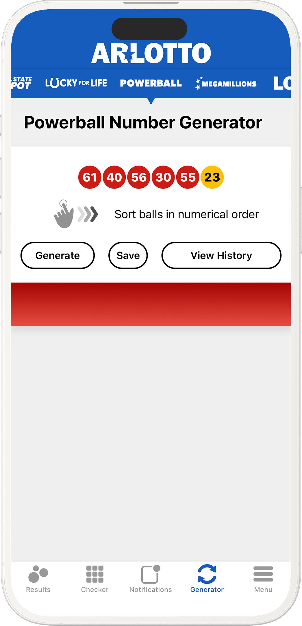 An image showing the Arkansas app generator screen
