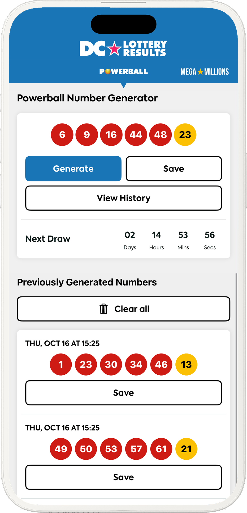 An image showing the District of Columbia app generator screen