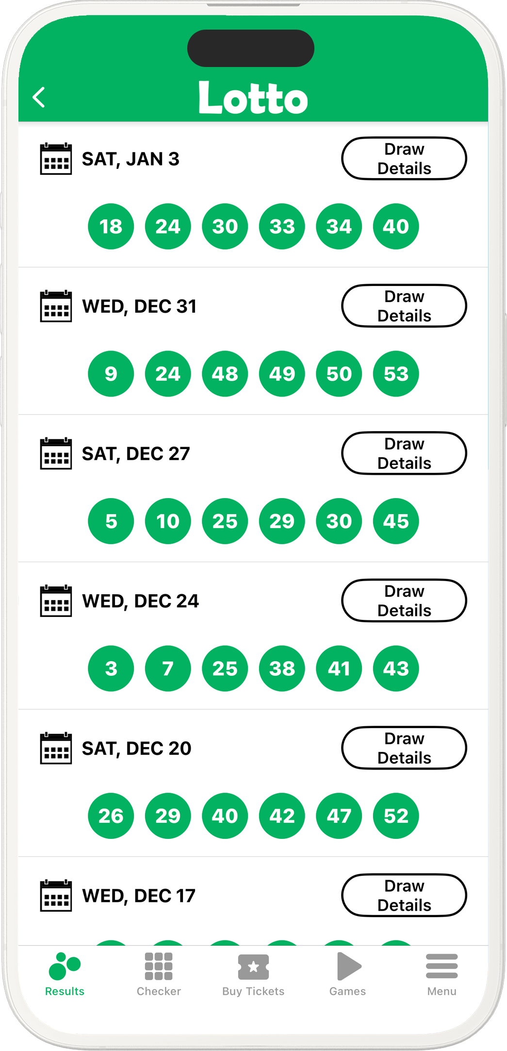 An image showing the Florida app results pages