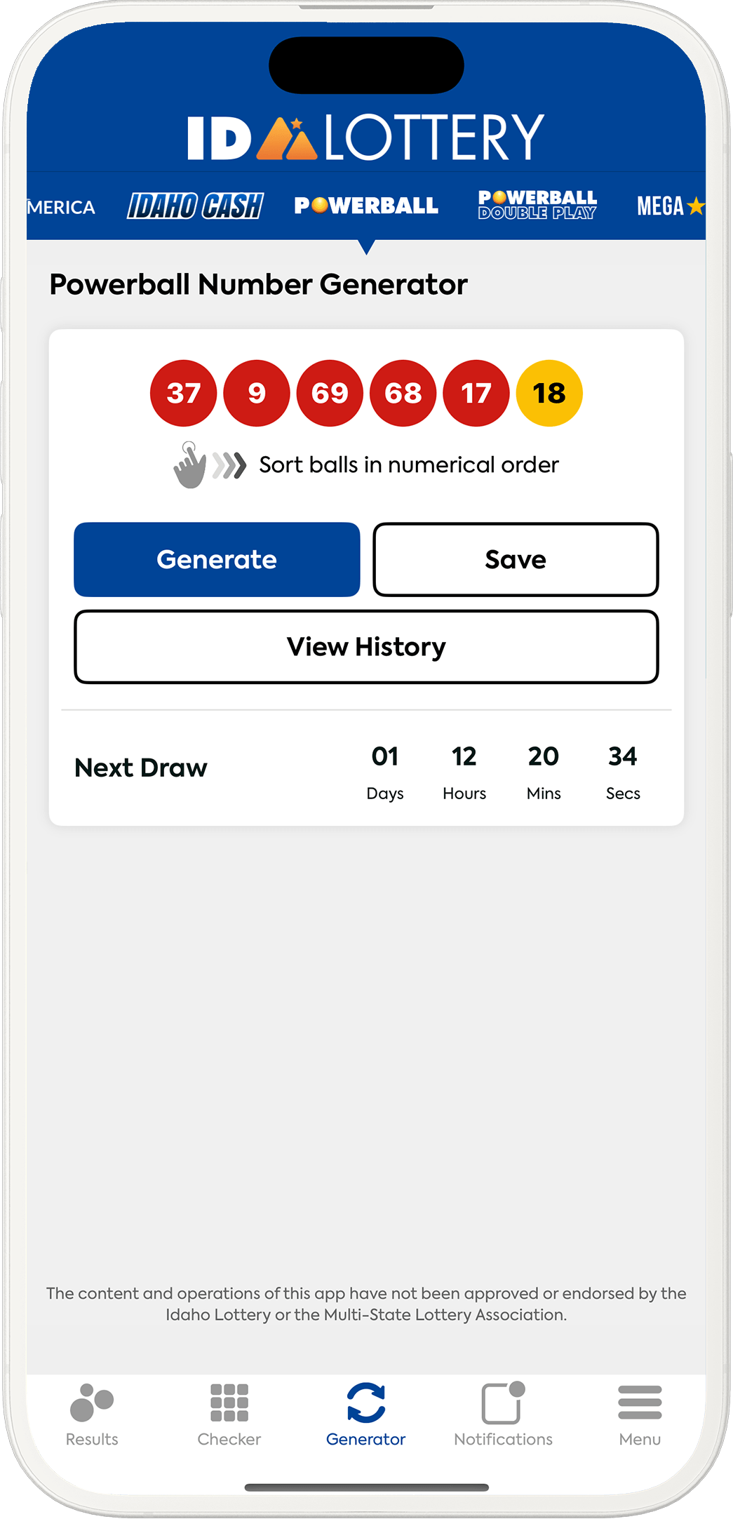 An image showing the Idaho app generator screen