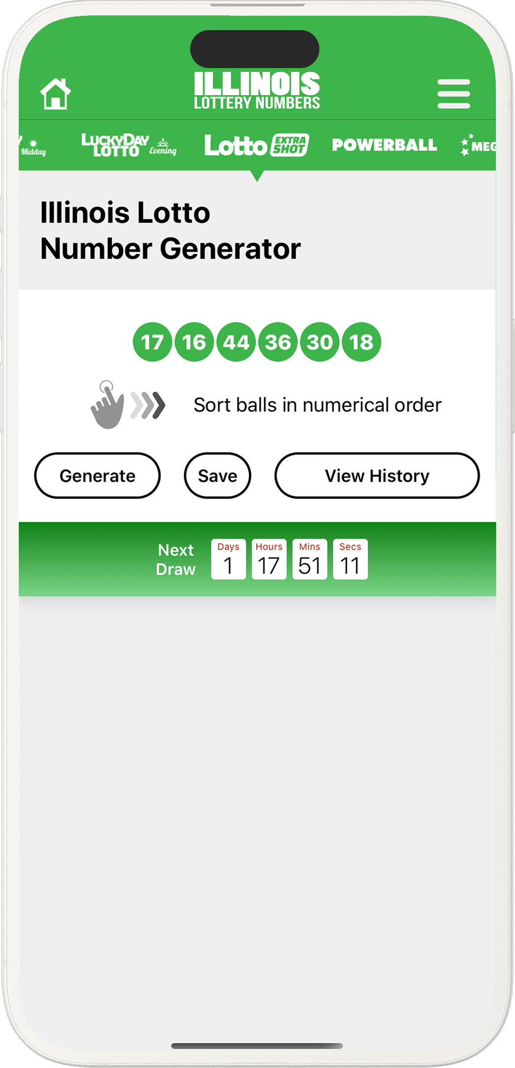 An image showing the Illinois app generator screen