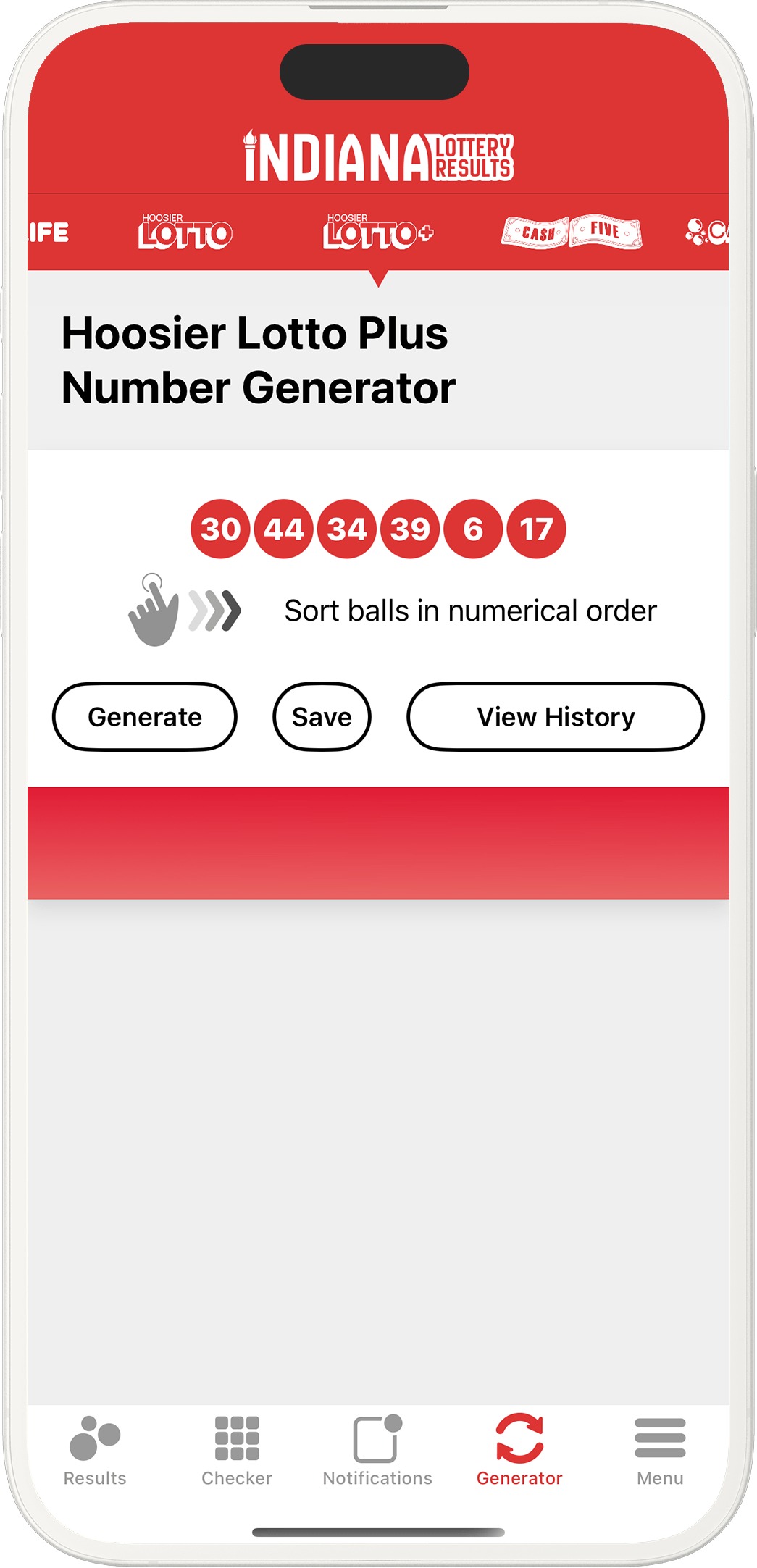 An image showing the Indiana app generator screen