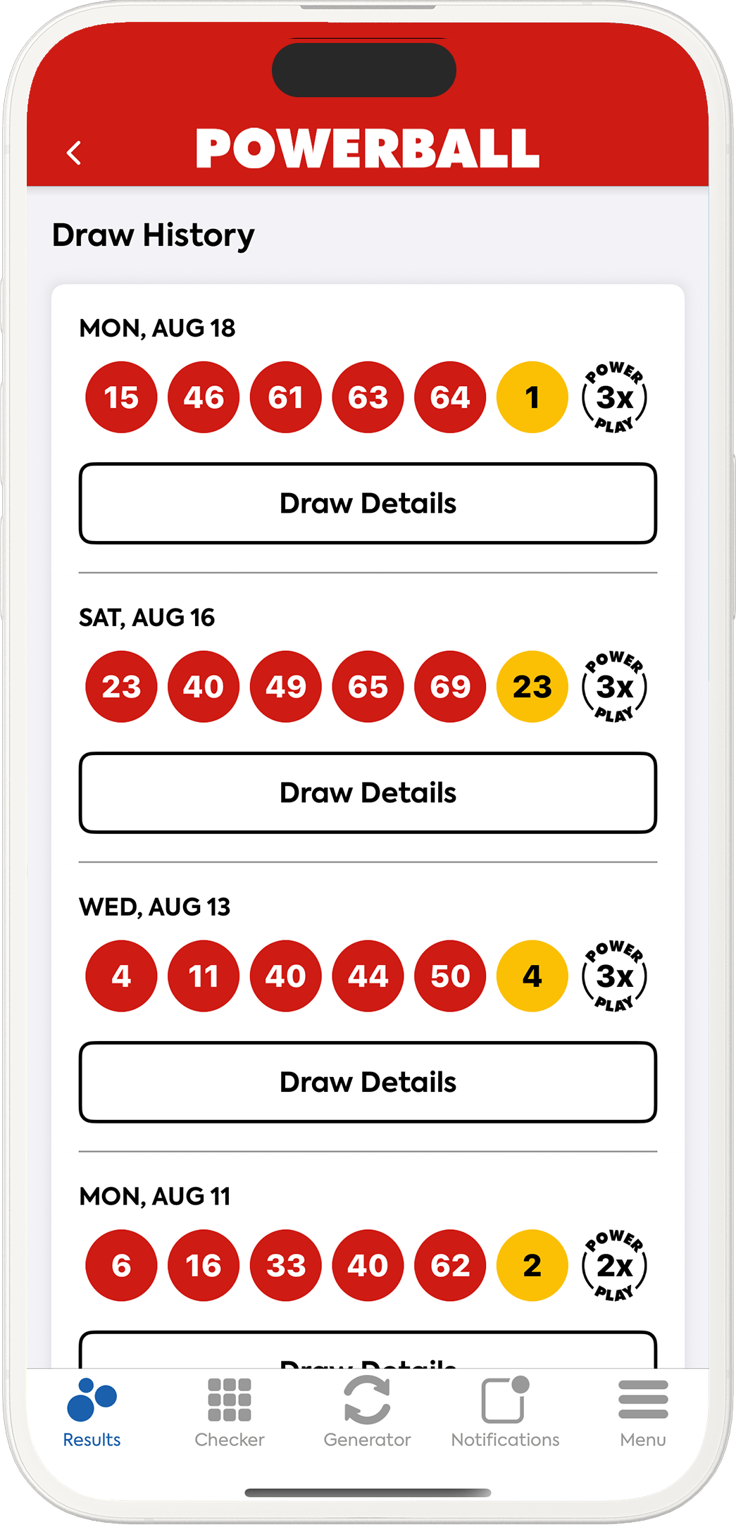 An image showing the Massachusetts app results pages