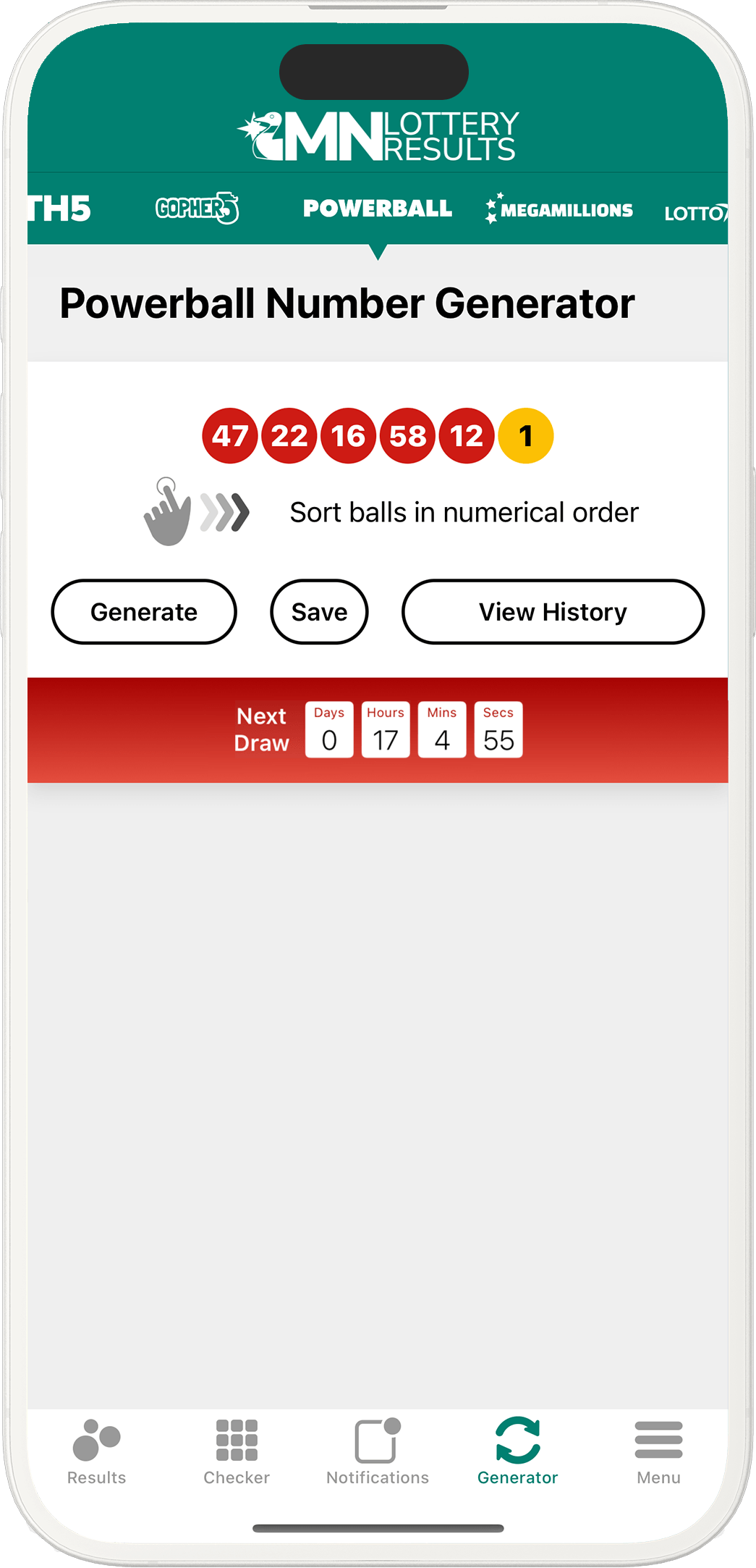 An image showing the Minnesota app generator screen