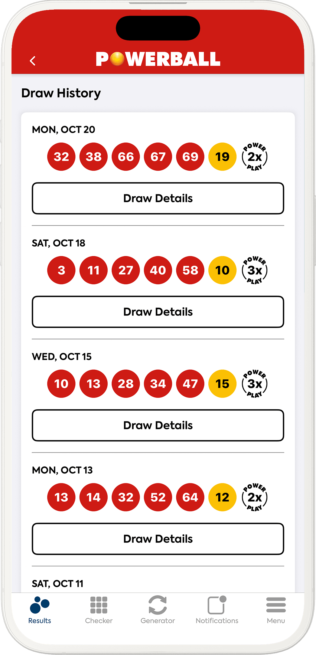 An image showing the Missouri app results pages