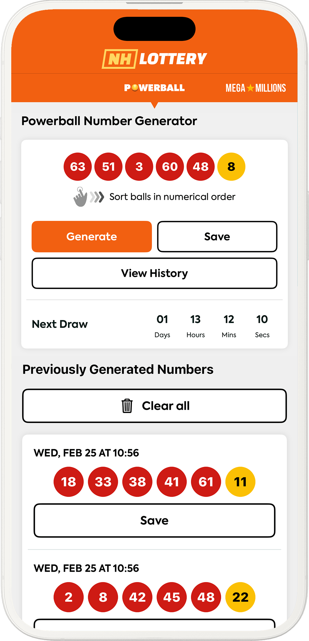 An image showing the New Hampshire app generator screen