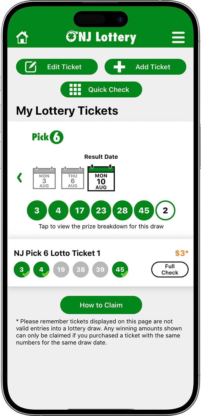 An image showing the New Jersey app checker screen