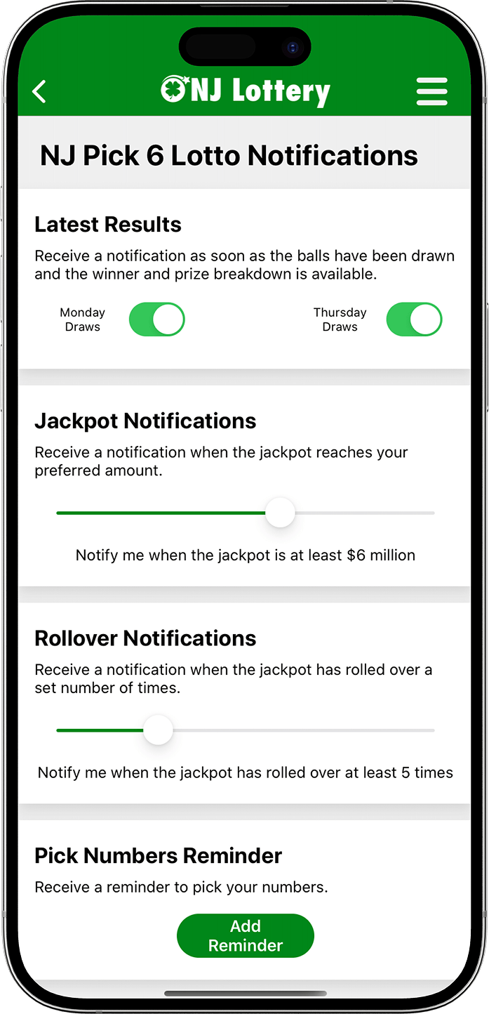 An image showing the New Jersey app notification options