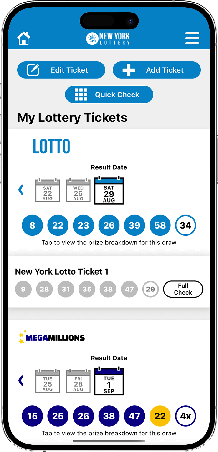 An image showing the New York app checker screen