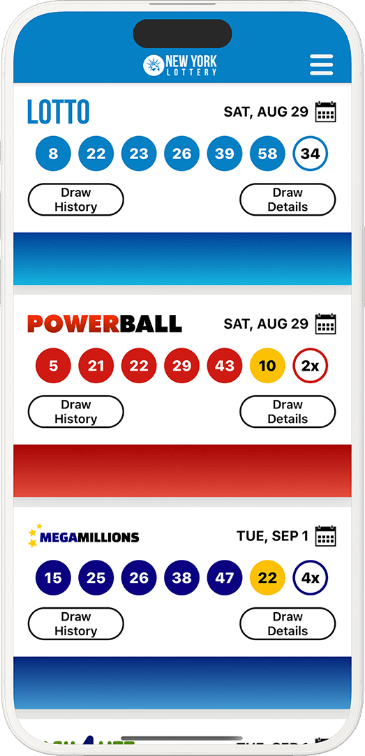 Image of the New York Lottery Results app on iOS
