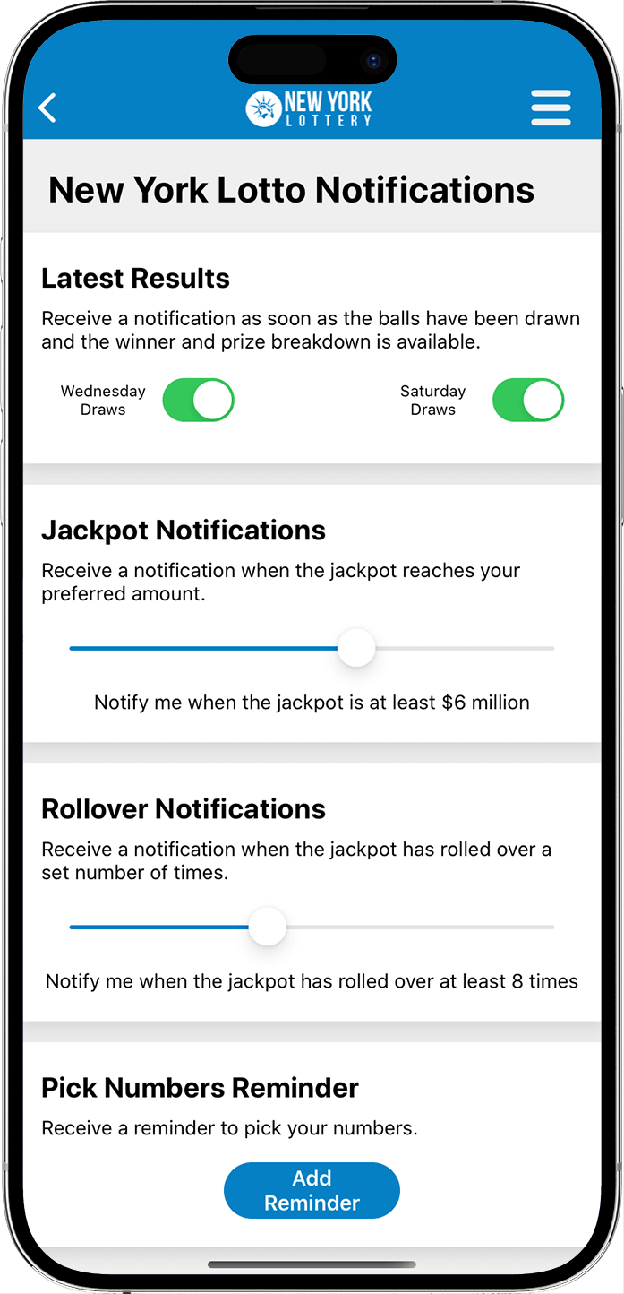 An image showing the New York app notification options