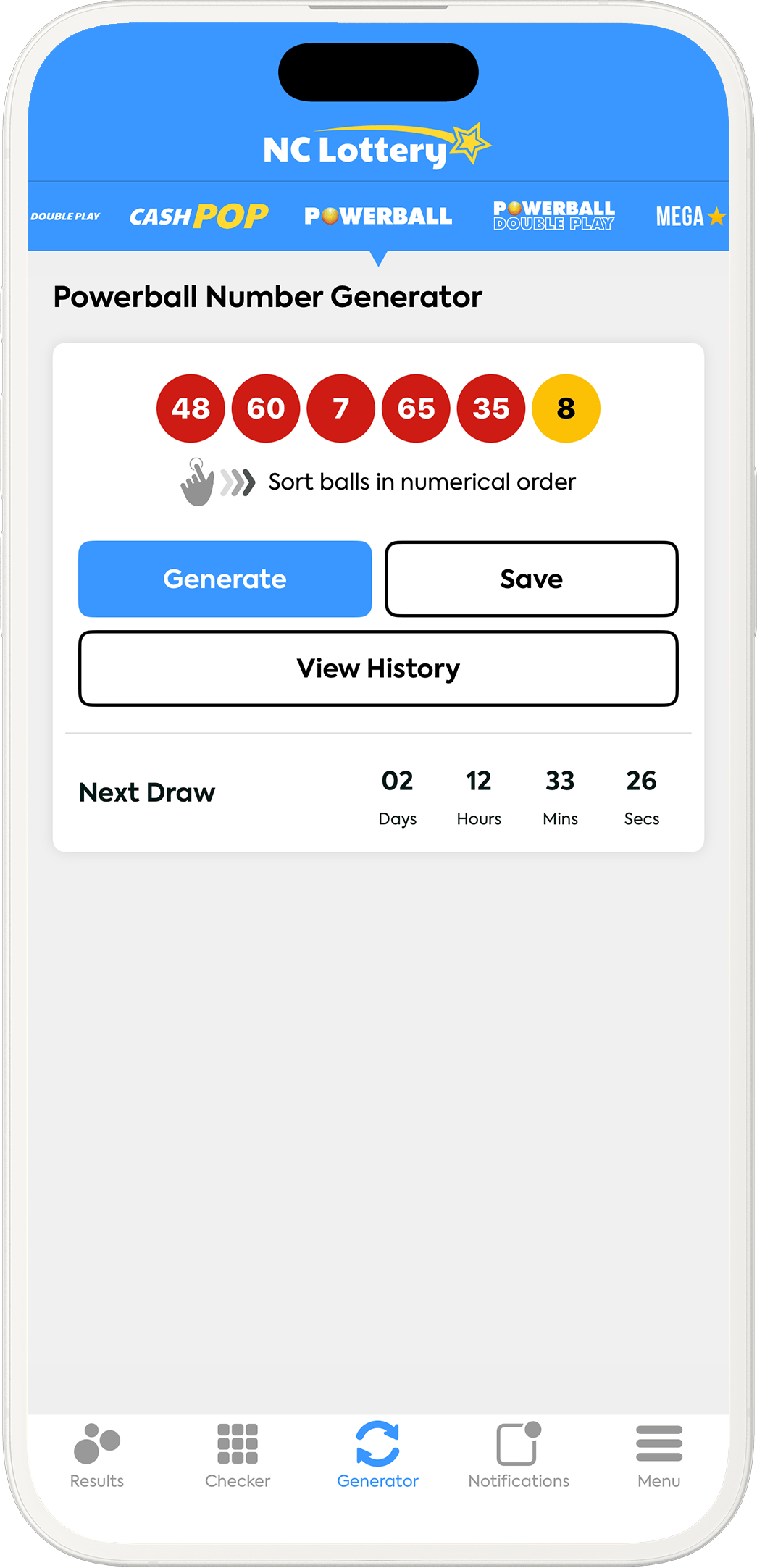 An image showing the North Carolina app generator screen