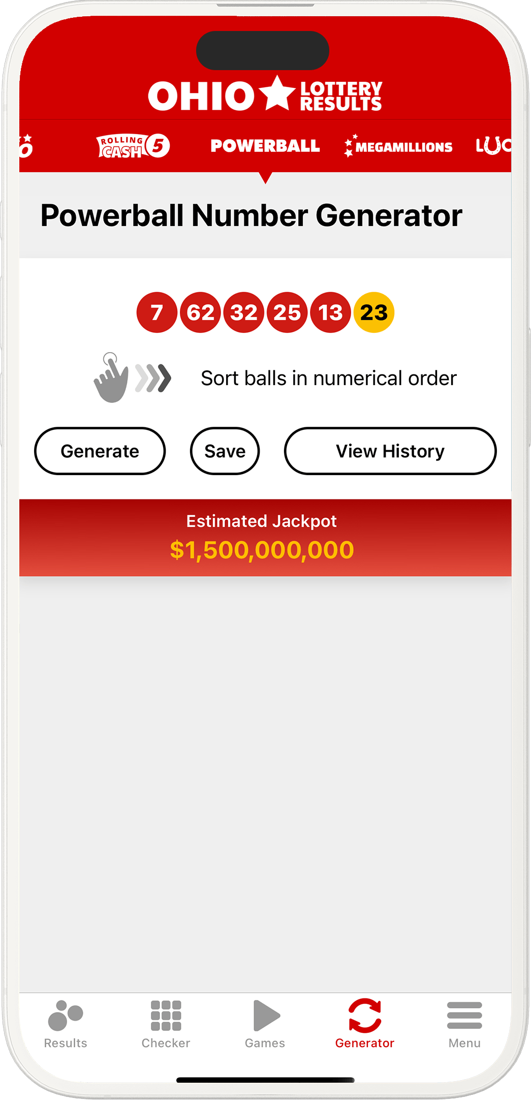 An image showing the Ohio app generator screen