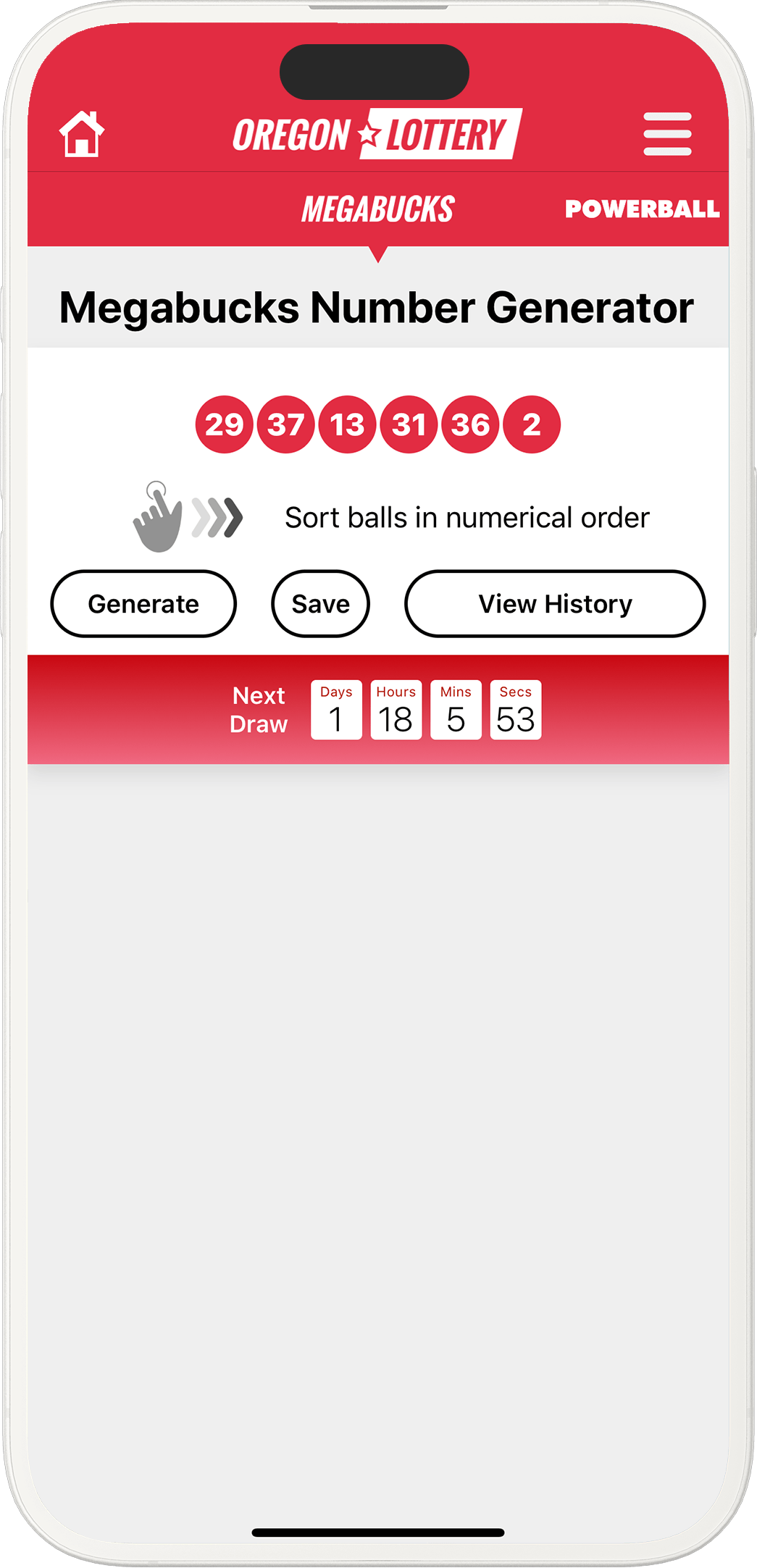 An image showing the Oregon app generator screen