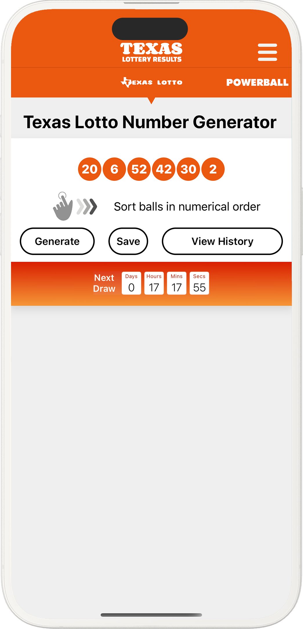 An image showing the Texas app generator screen